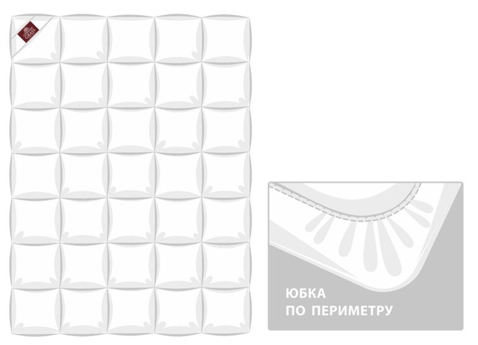 Наматрасник MATTRESS DOWN GRASS кассетный 90x200x40