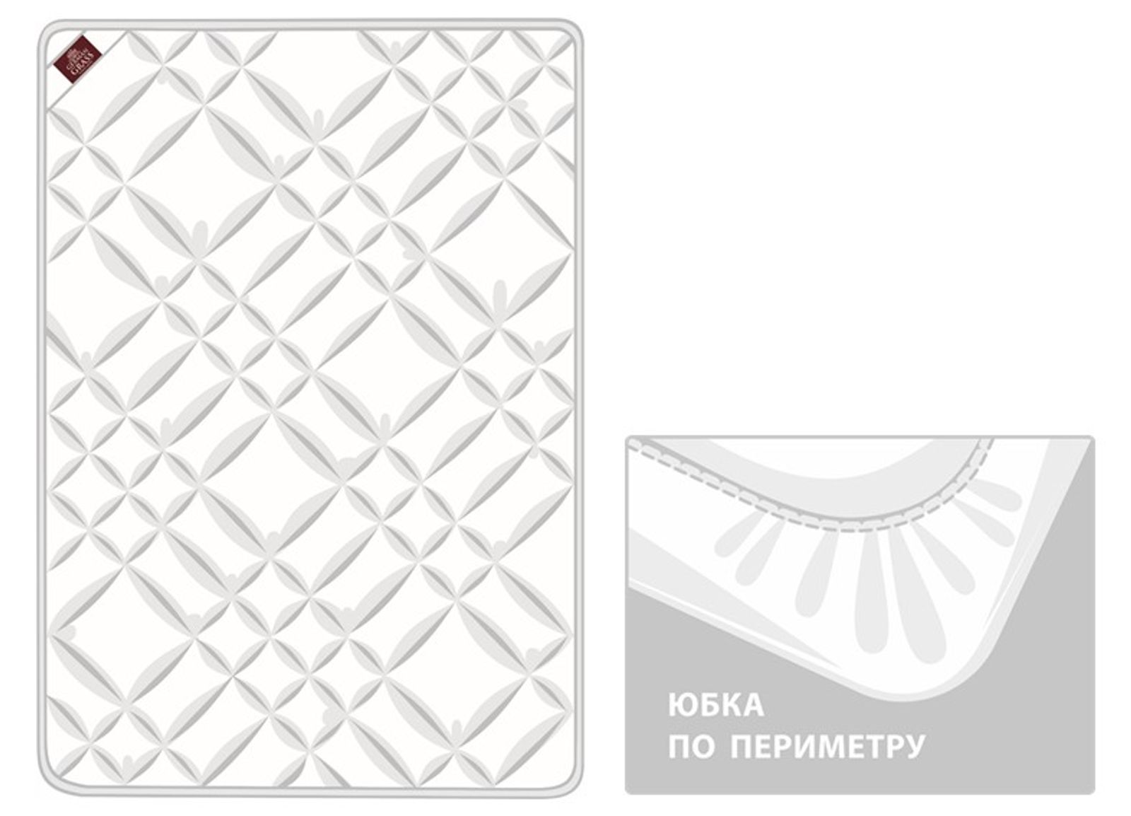Наматрасник MATTRESS COTTONWASH GRASS легкий с юбкой 90x200x40