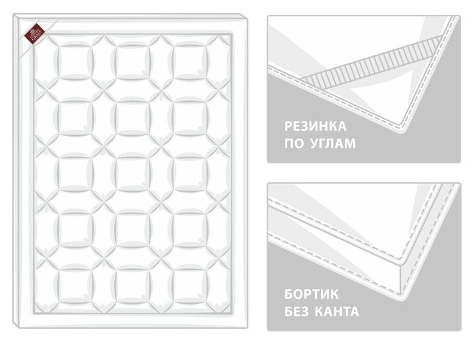 Наматрасник - топпер TOPPER WOOL GRASS теплый 160x200