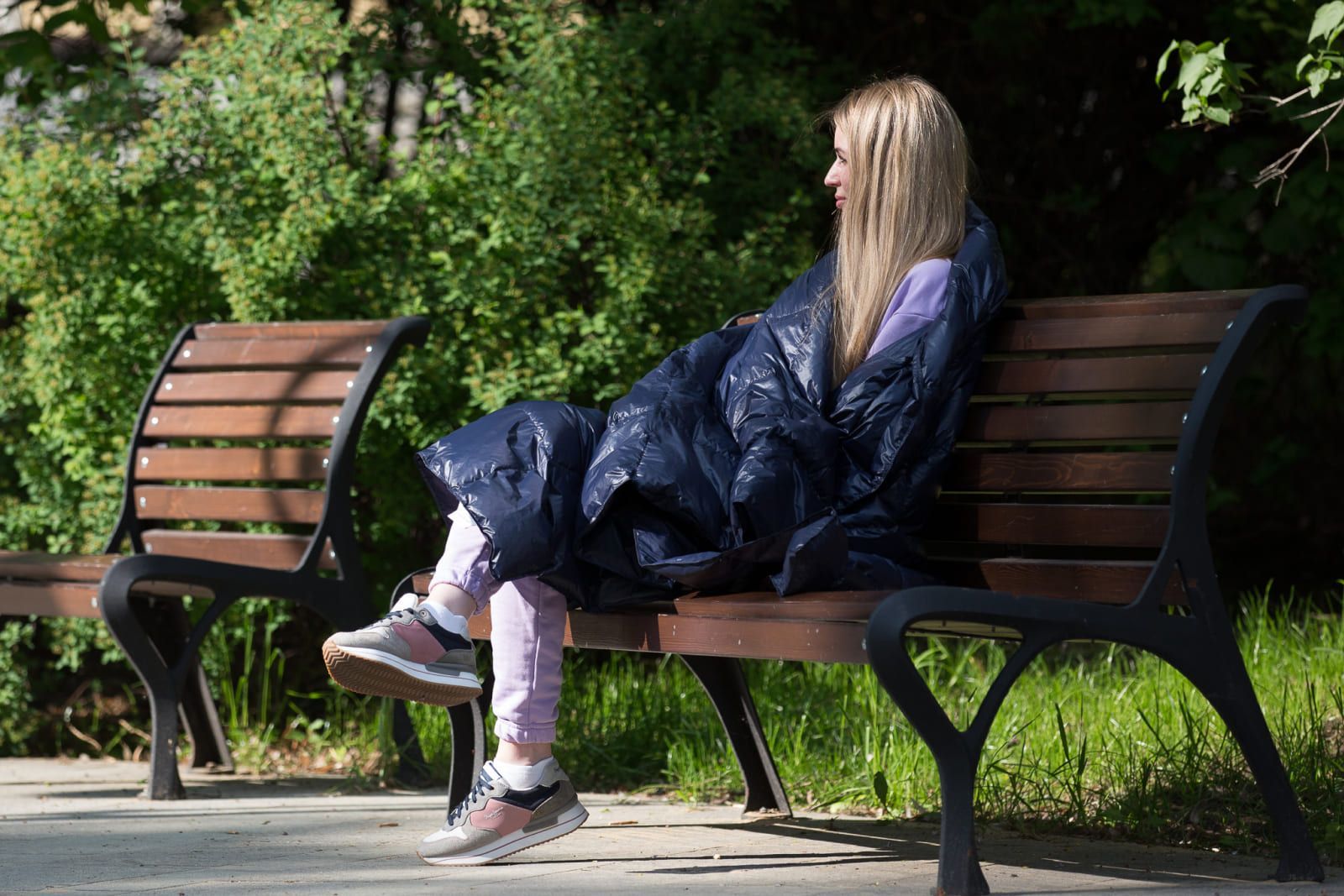 Дорожный плед-одеяло пуховый Travel Plaid Grass Ink 140x200 вид 3