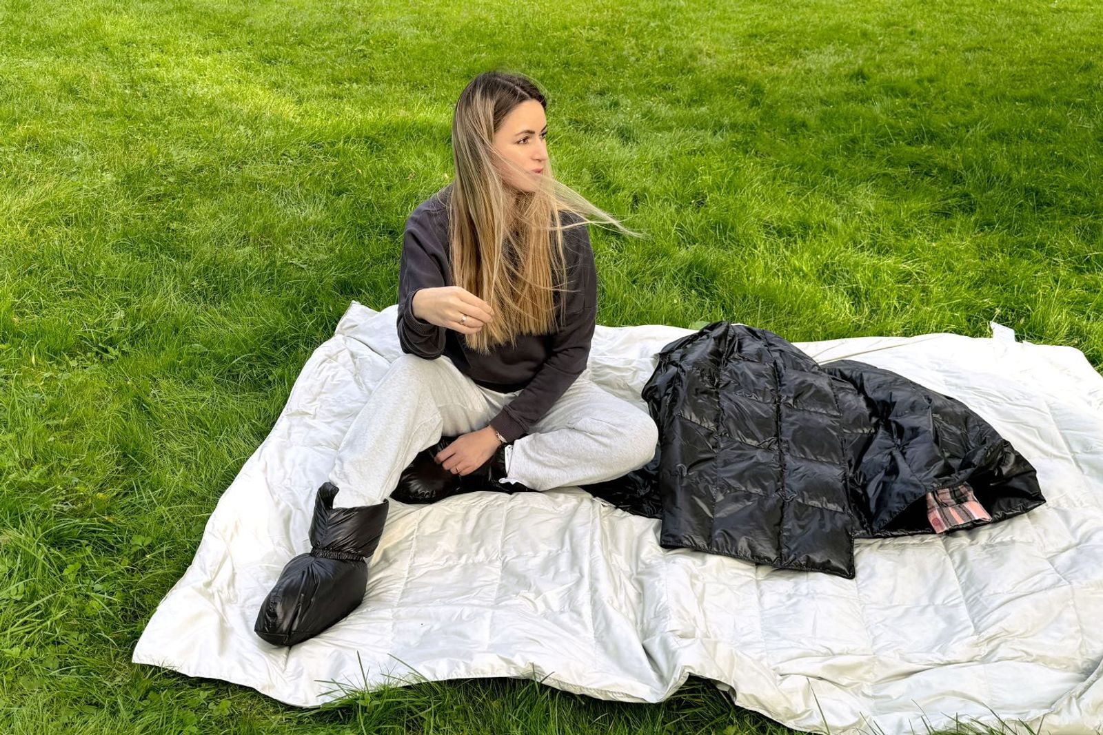 Сапожки-носочки пуховые Comfort Socks Travel Grass Black 36-39 р.