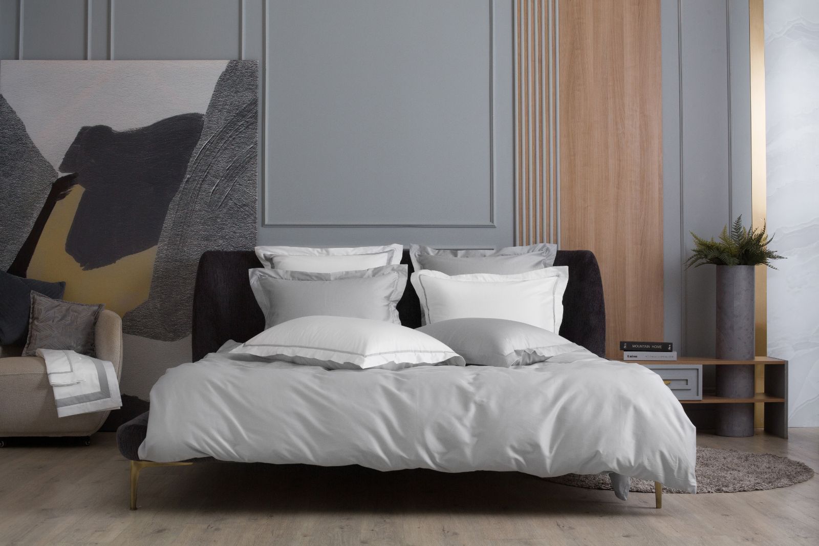 Наволочки с широкой отделкой Alpine Ash Grey Allure Grass 50х90 (2шт)