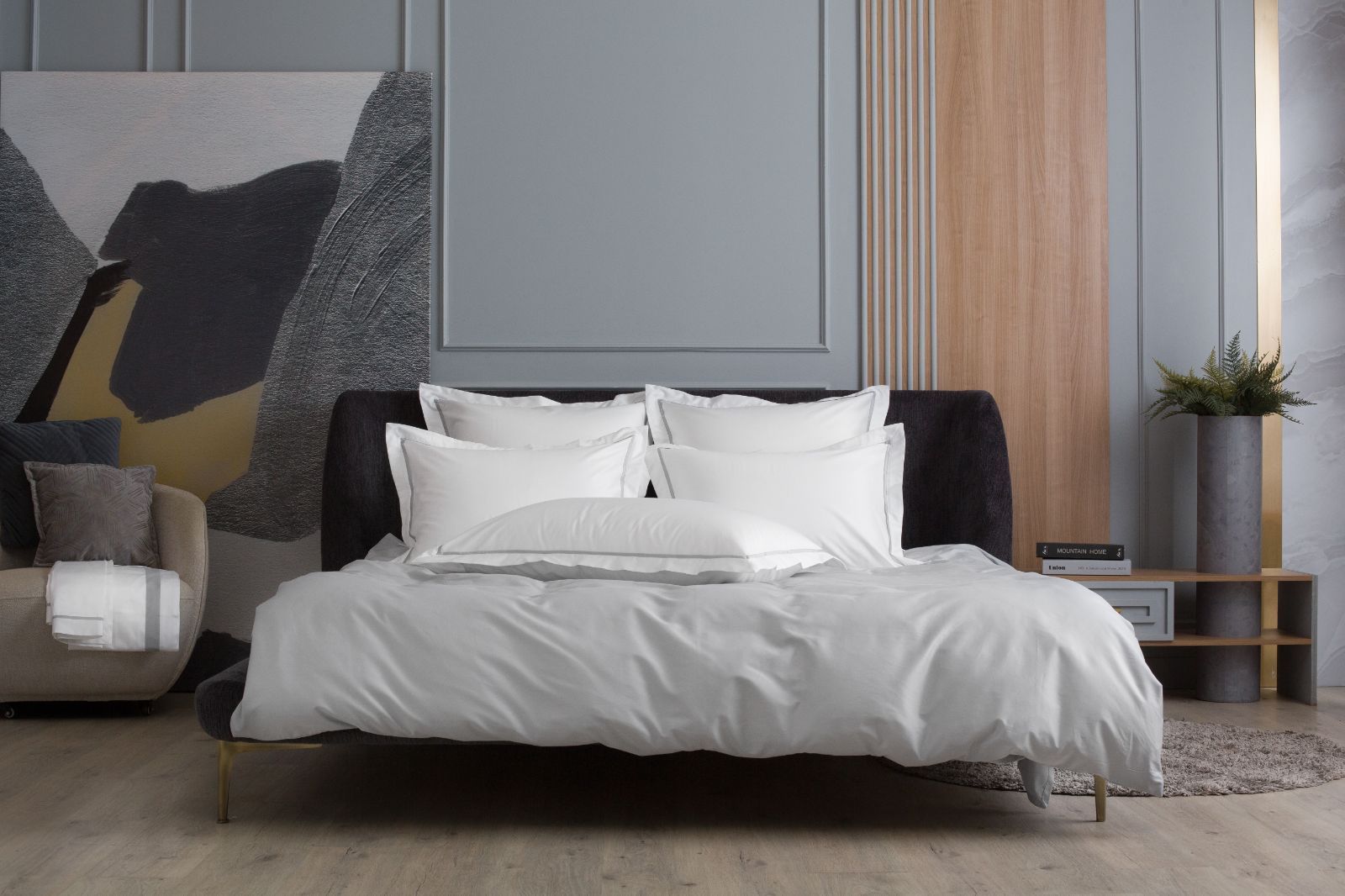 Наволочки с широкой отделкой Alpine Ash Grey Allure Grass 50х90 (2шт)