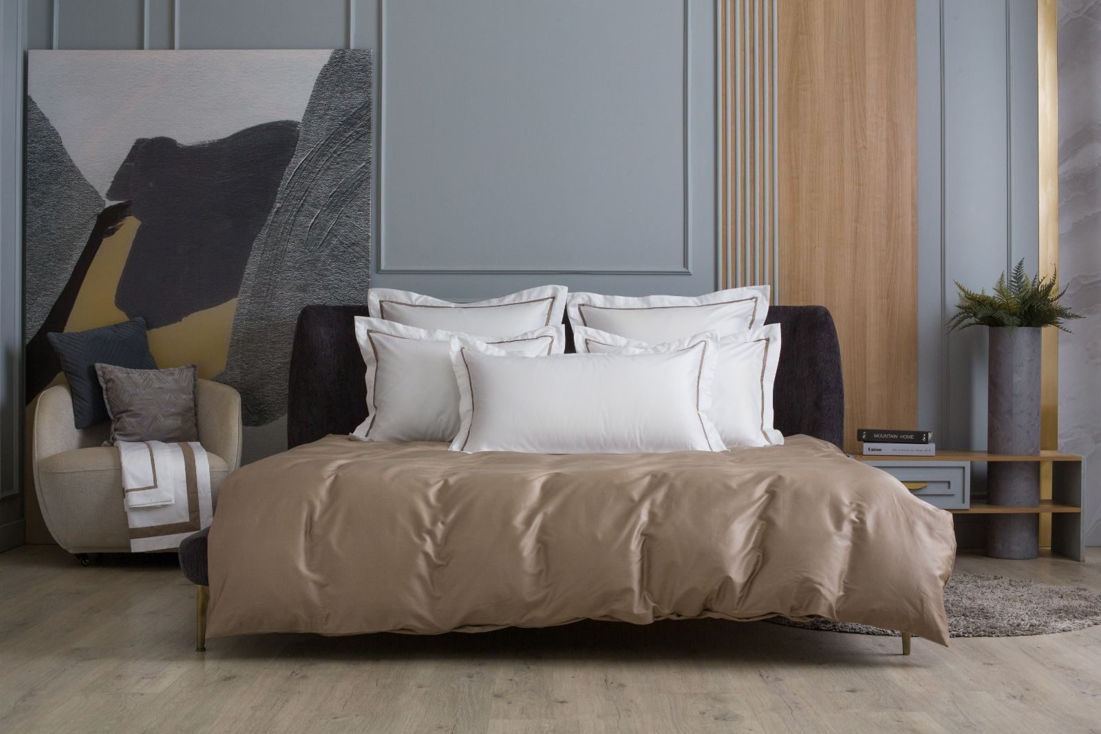 Наволочки с узкой отделкой Alpine Caramel Beige Allure Grass 70х70 (2шт)
