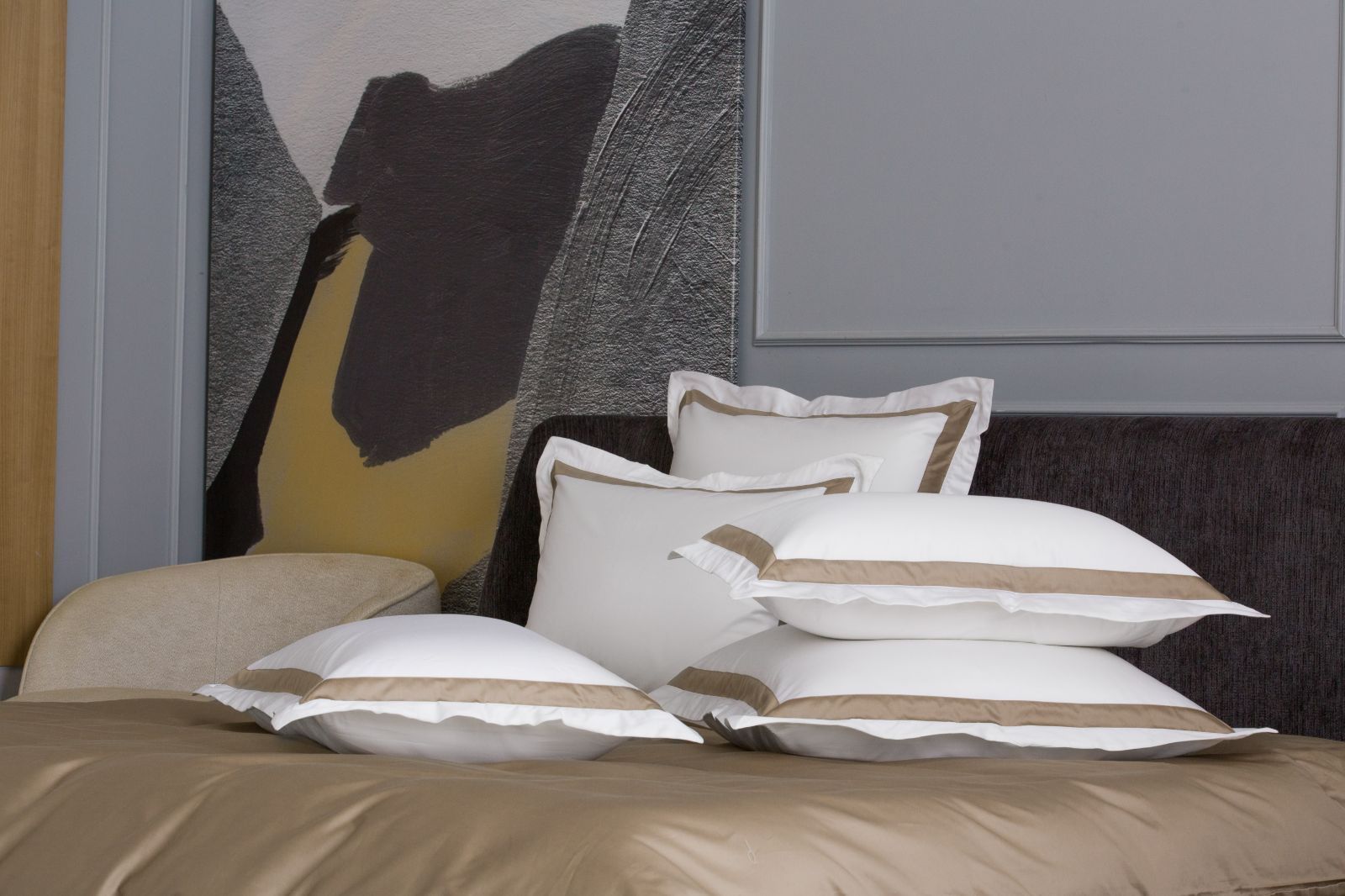 Наволочки с широкой отделкой Alpine Caramel Beige Allure Grass 70х70 (2шт)