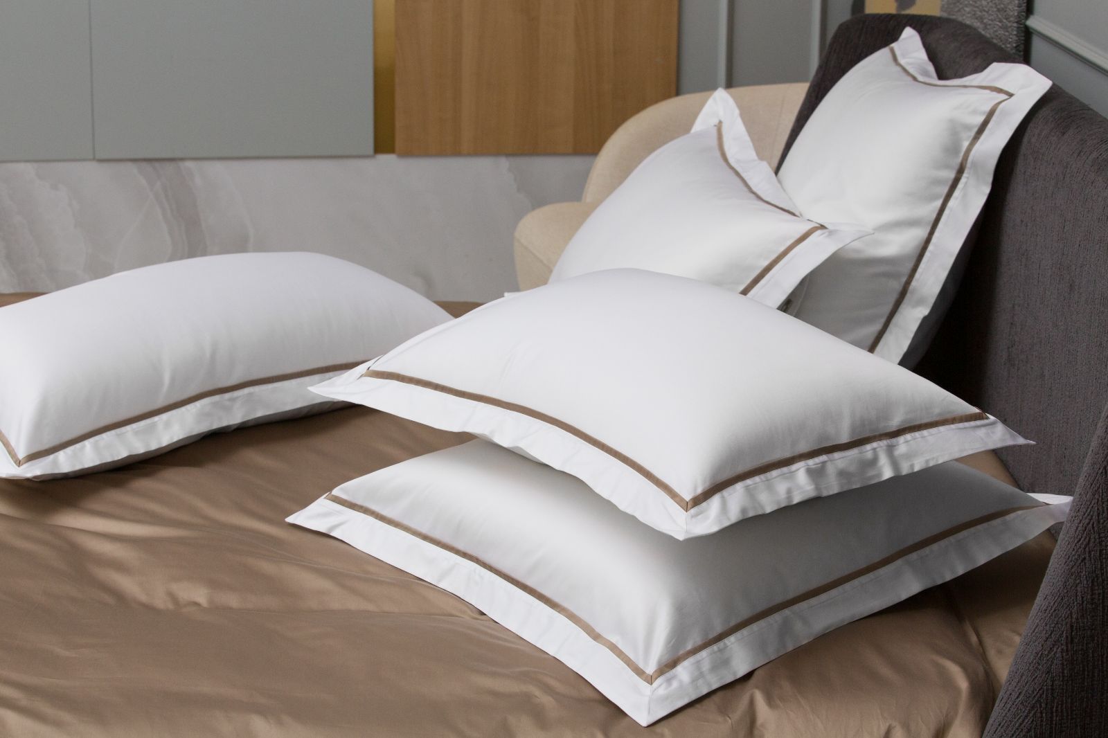 Наволочки с узкой отделкой Alpine Caramel Beige Allure Grass 50х90 (2шт)
