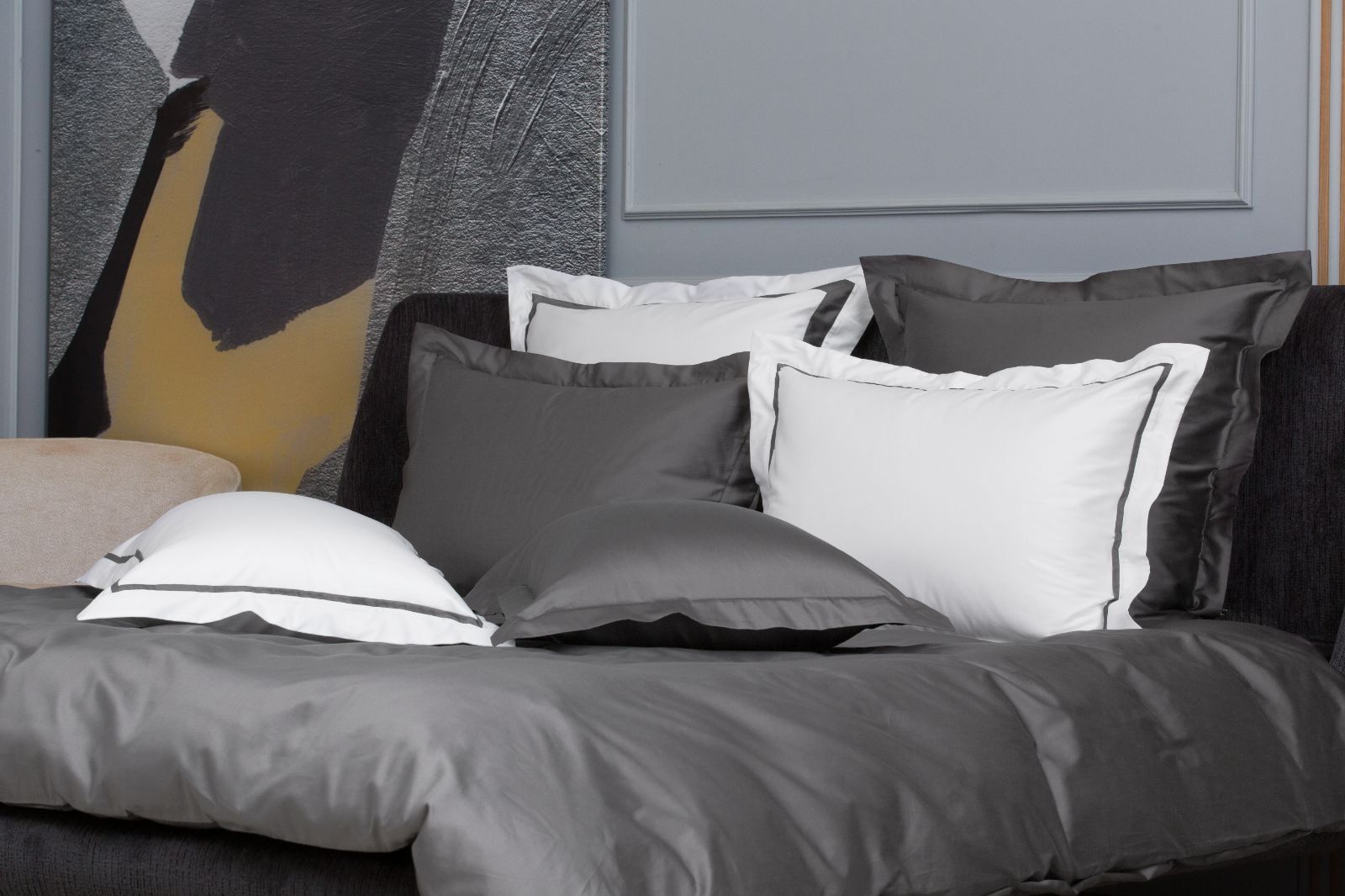 Наволочки с узкой отделкой Alpine Graphite Allure Grass 70х70 (2шт)