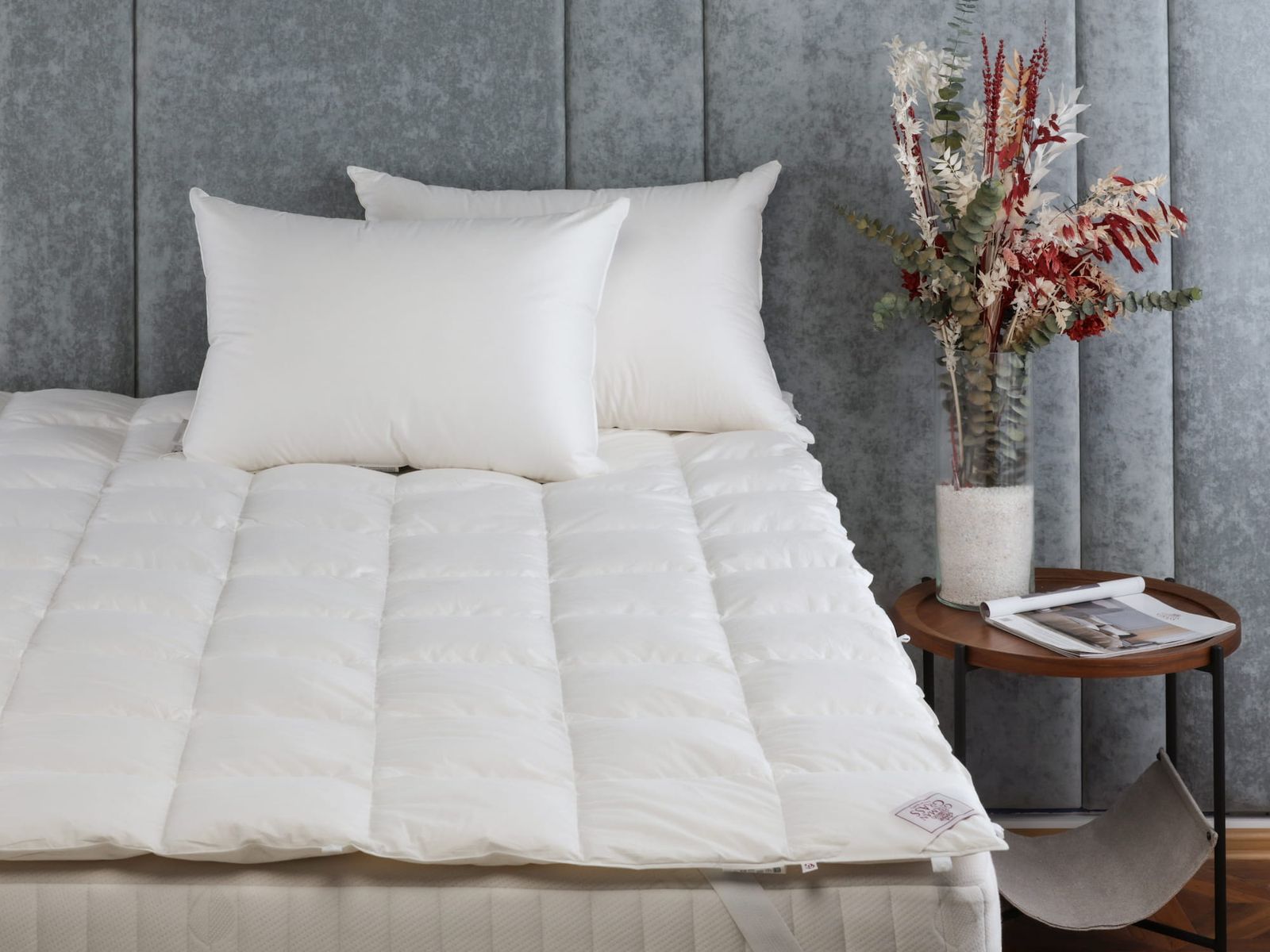 Наматрасник пуховый DOUBLE COMFORT GRASS кассетный 90х200