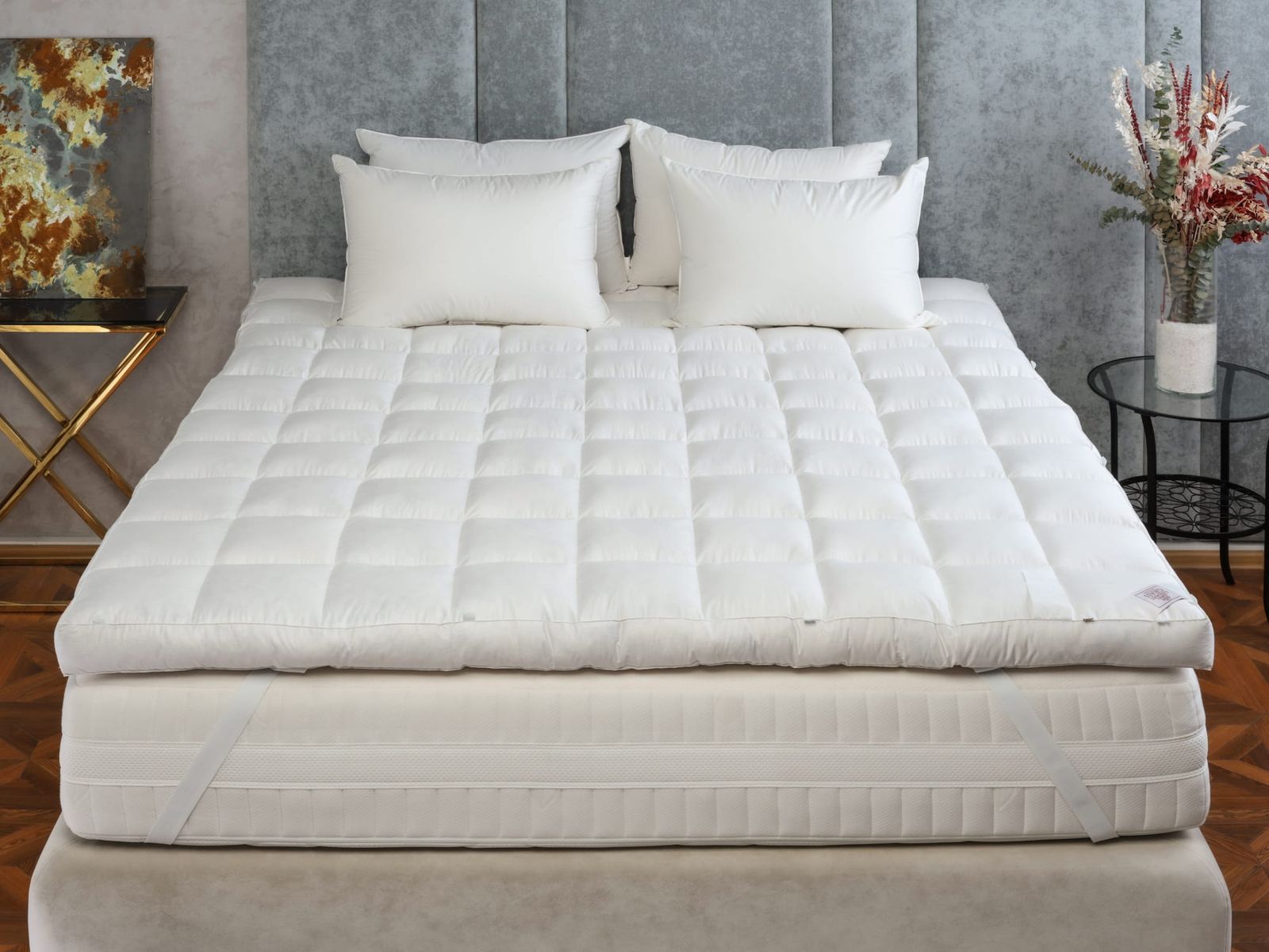 Перина полупуховая DOUBLE COMFORT GRASS 200x200 с бортиком 10 см
