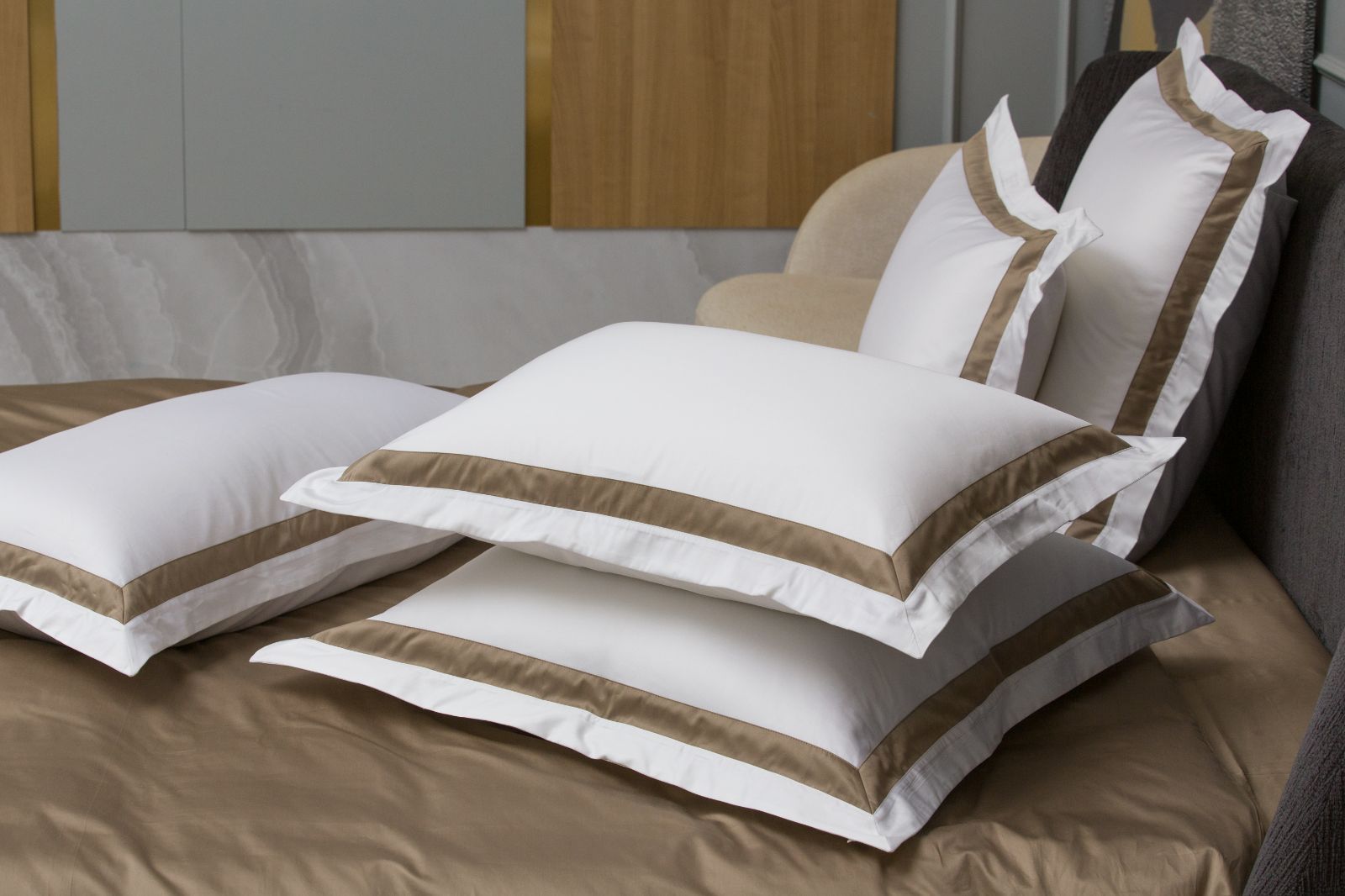 Наволочки с широкой отделкой Alpine Caramel Beige Allure Grass 50х70 (2шт)