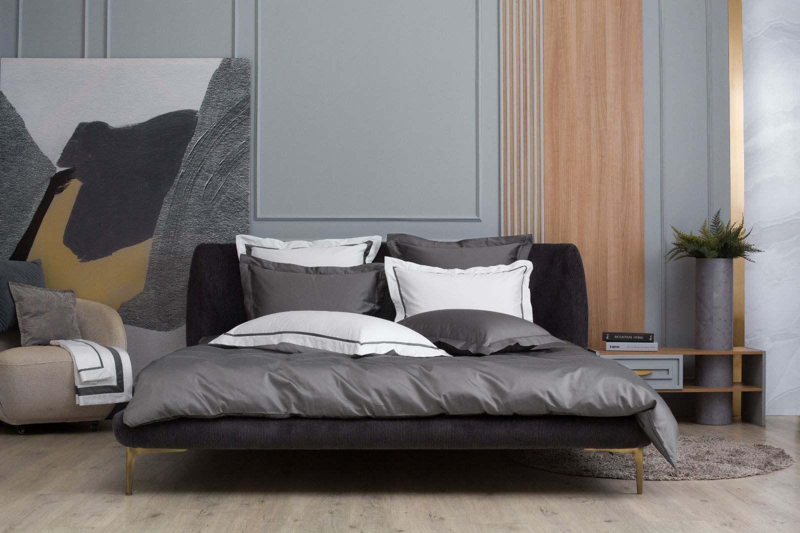 Наволочки с узкой отделкой Alpine Graphite Allure Grass 50х90 (2шт)
