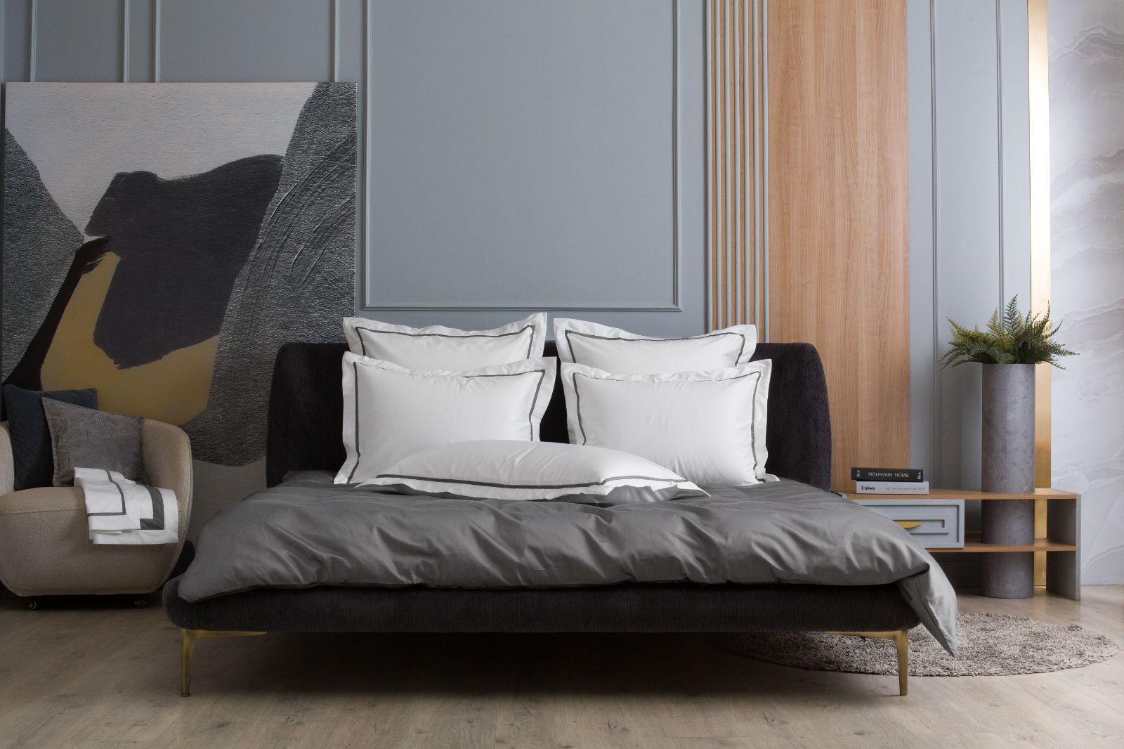 Наволочки с узкой отделкой Alpine Graphite Allure Grass 50х70 (2шт)