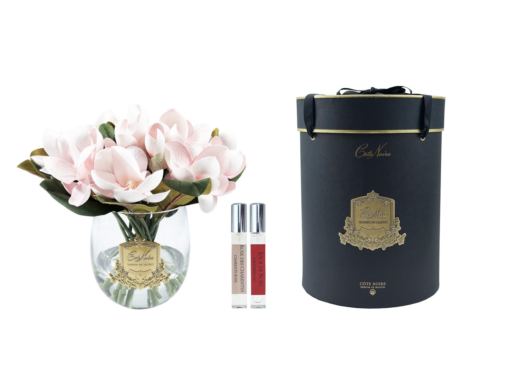 PINK MAGNOLIAS Букет магнолий, розовый, золотой декор, 2 спрея по 10 мл