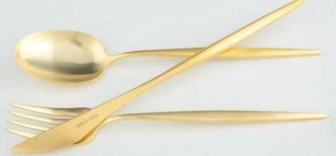 SPIRIT MATT GOLD 19-22столовые приборы, сталь 18/10, 24 шт. (6 ложек + 6 вилок + 6 ножей + 6 чайн