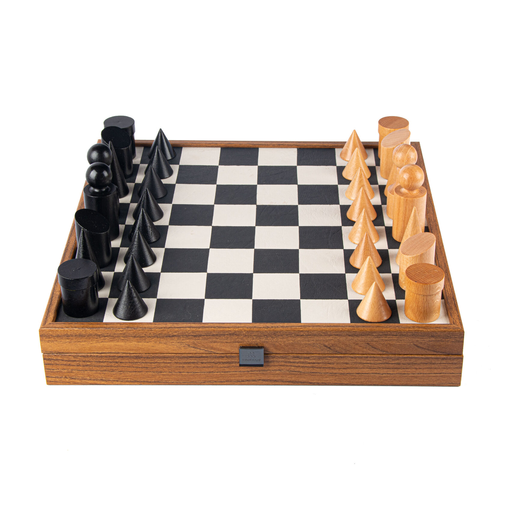 CHESSШахматы в стиле Баухаус, 40х40см, дерево, поле эко-кожа