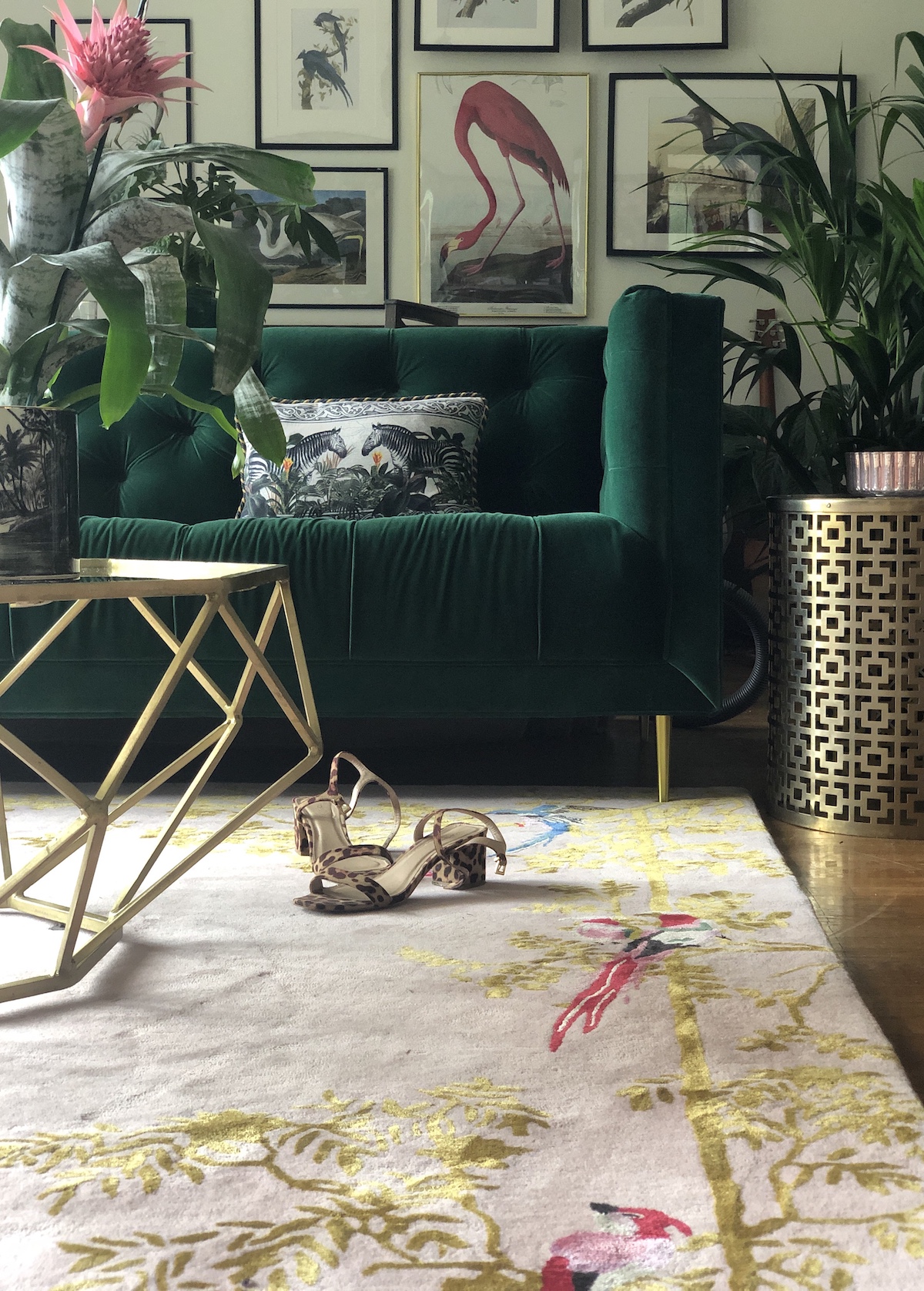 Herringbone Florals Pink & GoldКовер 274х183 ручной тафтинг, шерсть +тенсель, высота ворса 13 мм