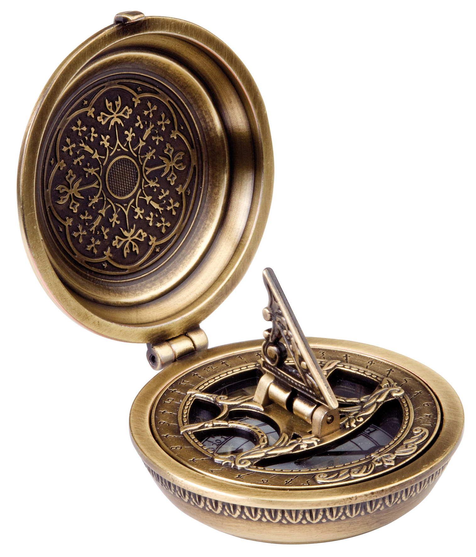 Солнечные часы с компасом Hemisferium Urania Propitia диам 8,4 Н 2,8 см, бронза