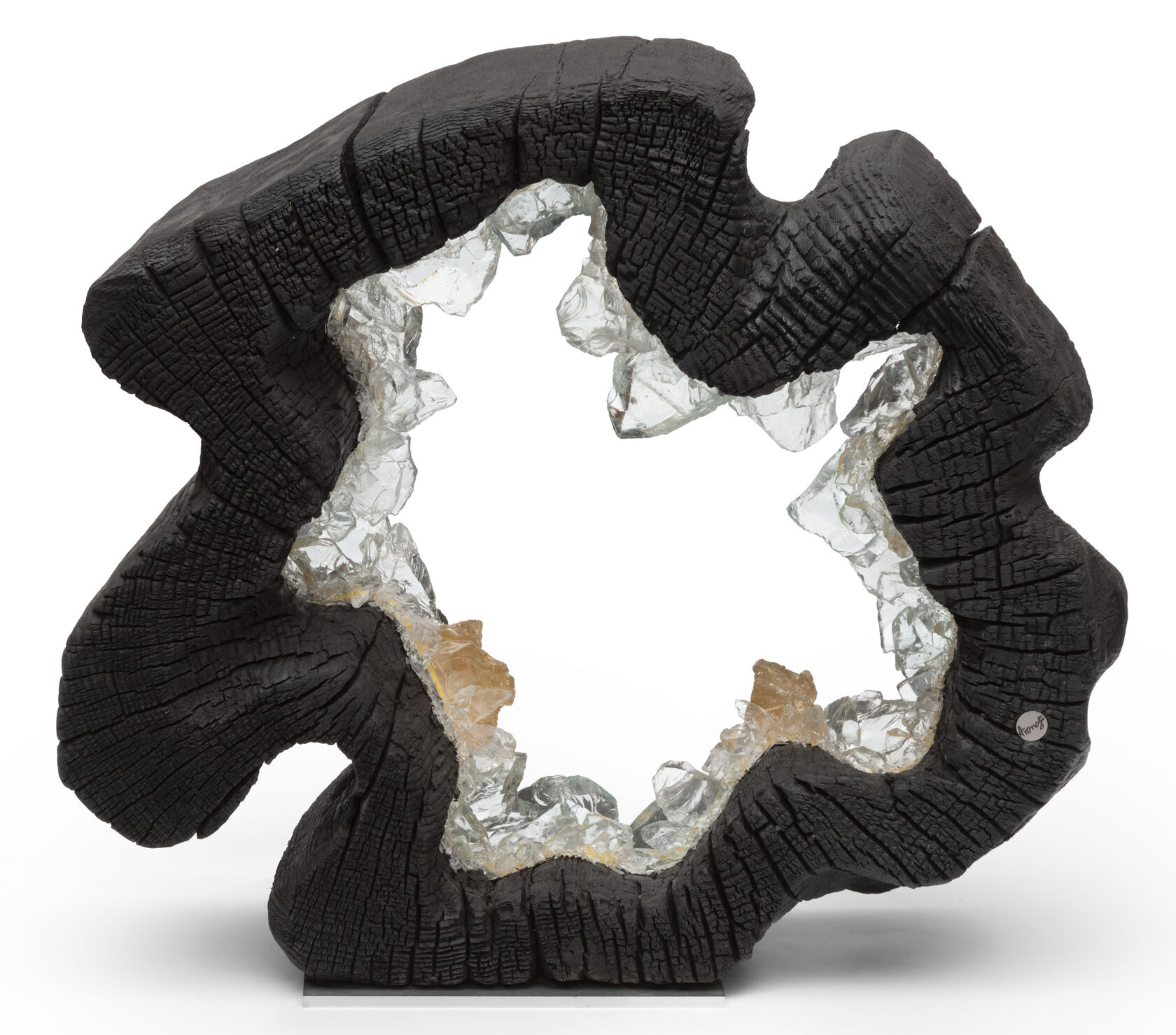 Светильник декоративный BLACK RING, 50х50х15 см, дерево, стекло, золото, ручная работа