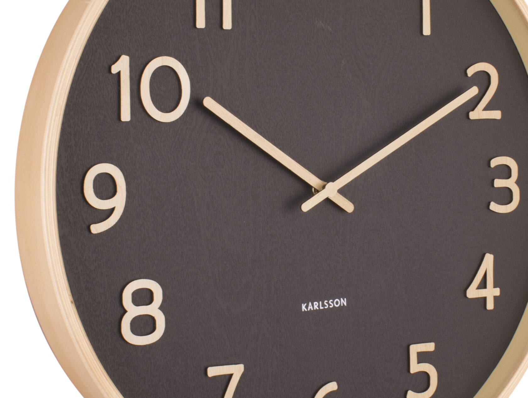 Часы настенные Karlsson PURE black, черный, дерево американская липа, 40х40х4,5см, бесшумный механи