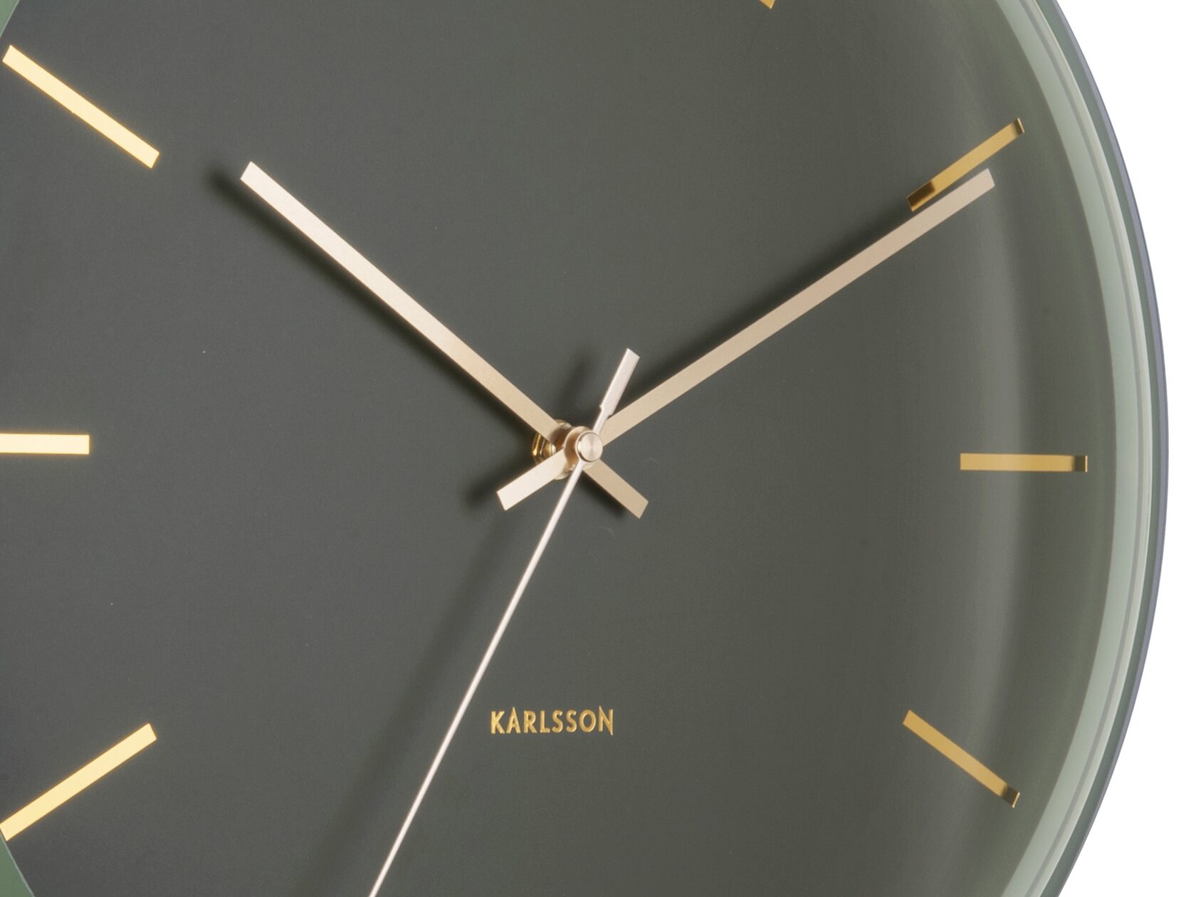 "Часы настенные Karlsson GLOBE green, зеленый, металл, стекло 40х40х12 см, бесшумный механизм, бата