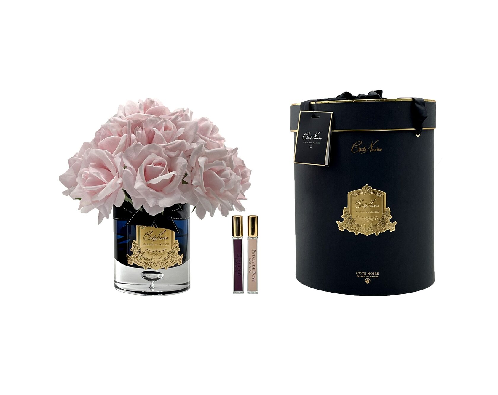 GRAND BOUQUET black glass french pinkБольшой букет роз, 2 спрея по 10 мл, черная ваза, розо