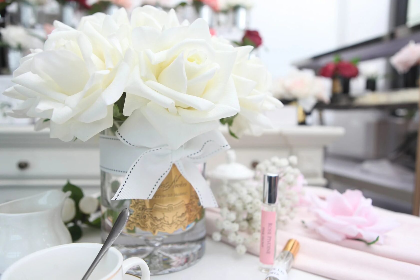 GRAND BOUQUET Champagne Большой букет роз, 2 спрея, шампань, ВхШхД 32х26х26 см