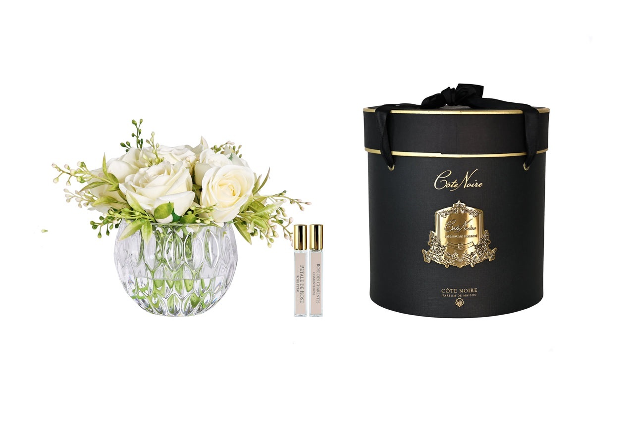 Round Summer Roses ChampagneДиффузор букет роз, шампань, круглая рифленая ваза, спрей 10 мл*2шт