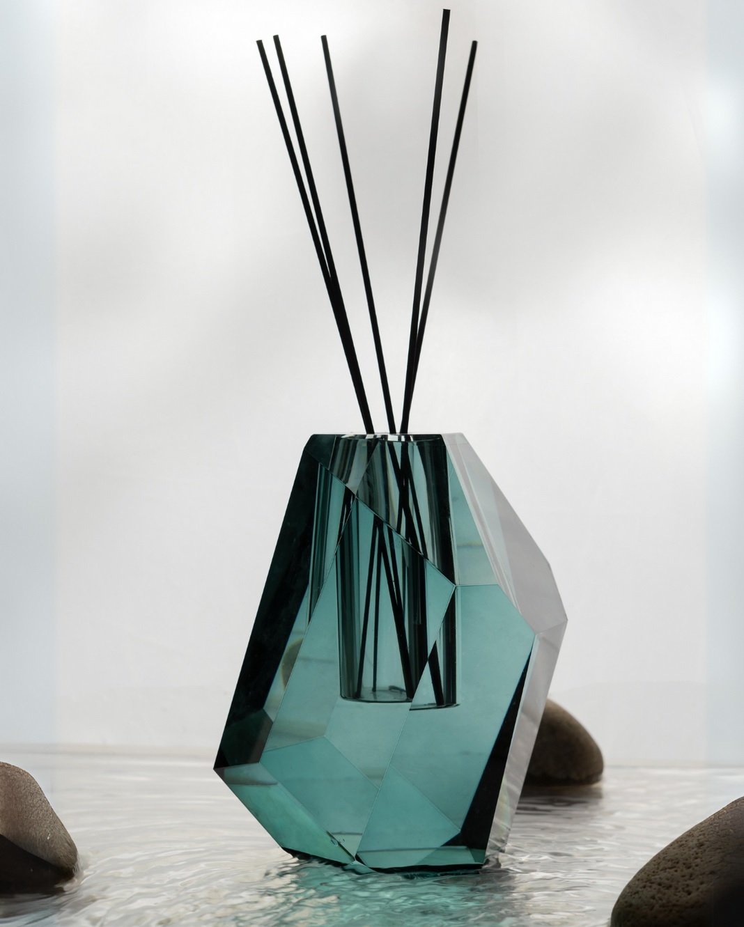 Диффузор LUNARE AZURA, бирюзовый, 15x15 h20 см, 250мл, стекло, ручная работа, аромат Halo