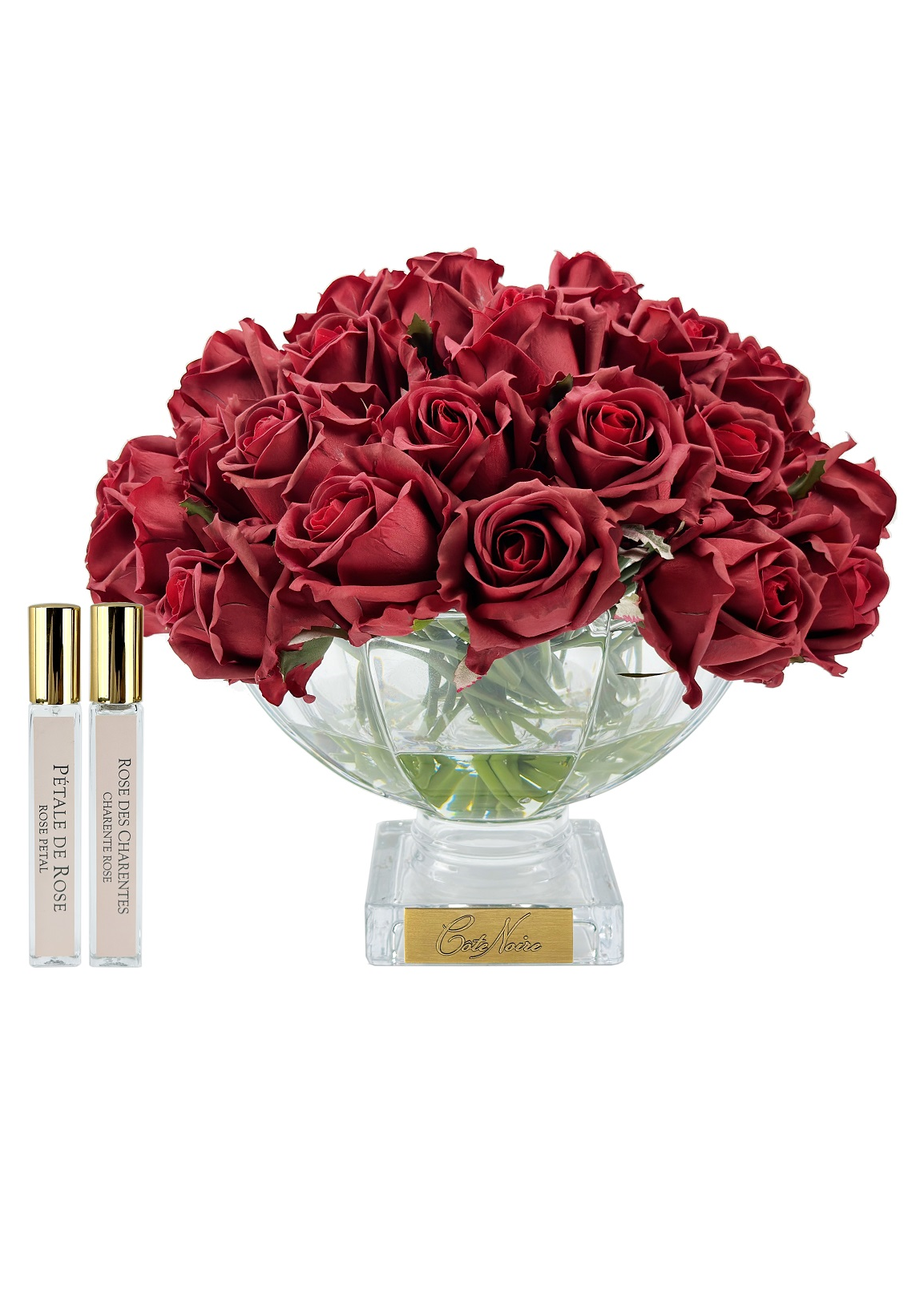 CENTERPIECE ROSE BUDS red gold Букет из бутонов роз, красный, золотой декор, 2 спрея по 10 мл