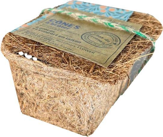 CONES D'INCENSE Конусы ароматические для зажигания набор 6 шт, лаванда, роза, розмарин, латунная под