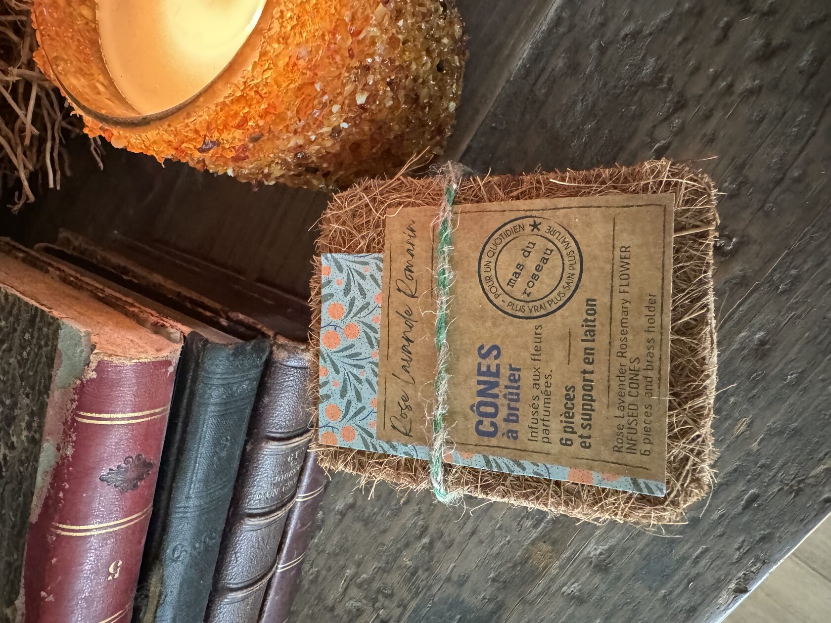 CONES D'INCENSE Конусы ароматические для зажигания набор 6 шт, лаванда, роза, розмарин, латунная под