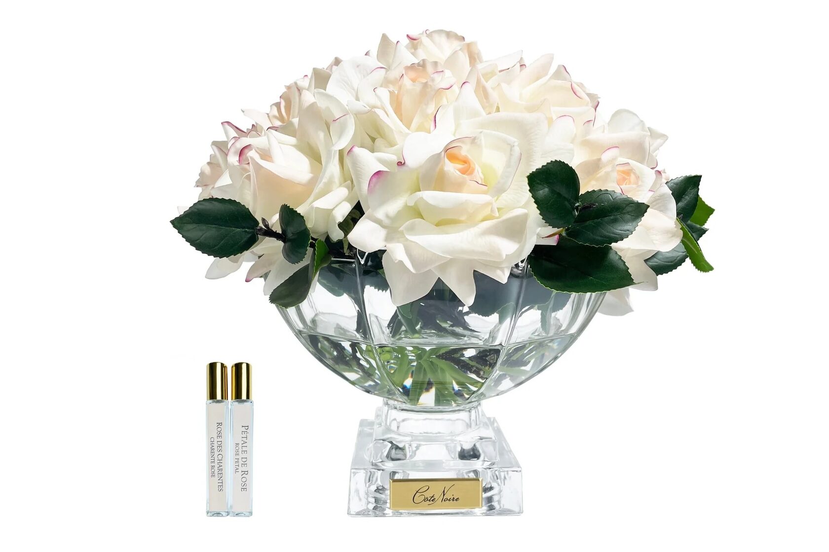 French rose centrepiece blush goldДиффузор-букет роз, белый, 2 спрея по 10 мл, золотой декор 33х33