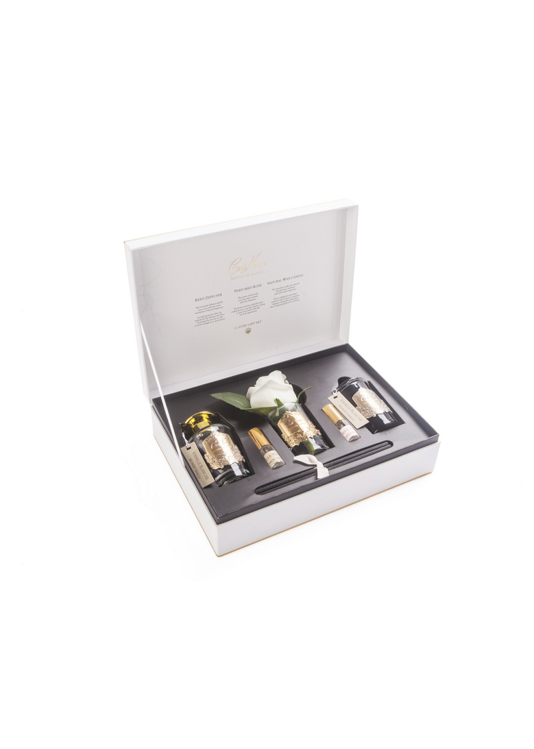 GIFT PACK BLONDE VANILLA Подарочный набор (диффузор 100мл, бутон розы, 2 спрея по 10 мл, свеча 75гр)