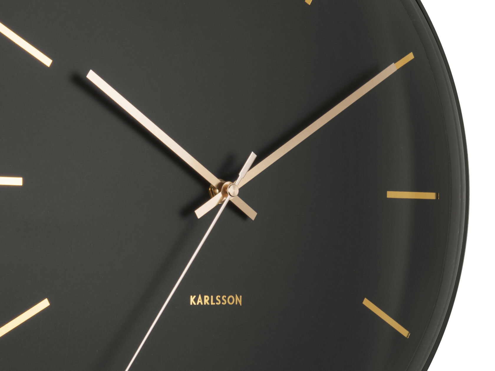 "Часы настенные Karlsson GLOBE black, черный, металл, стекло 40х40х12 см, бесшумный механизм, батар