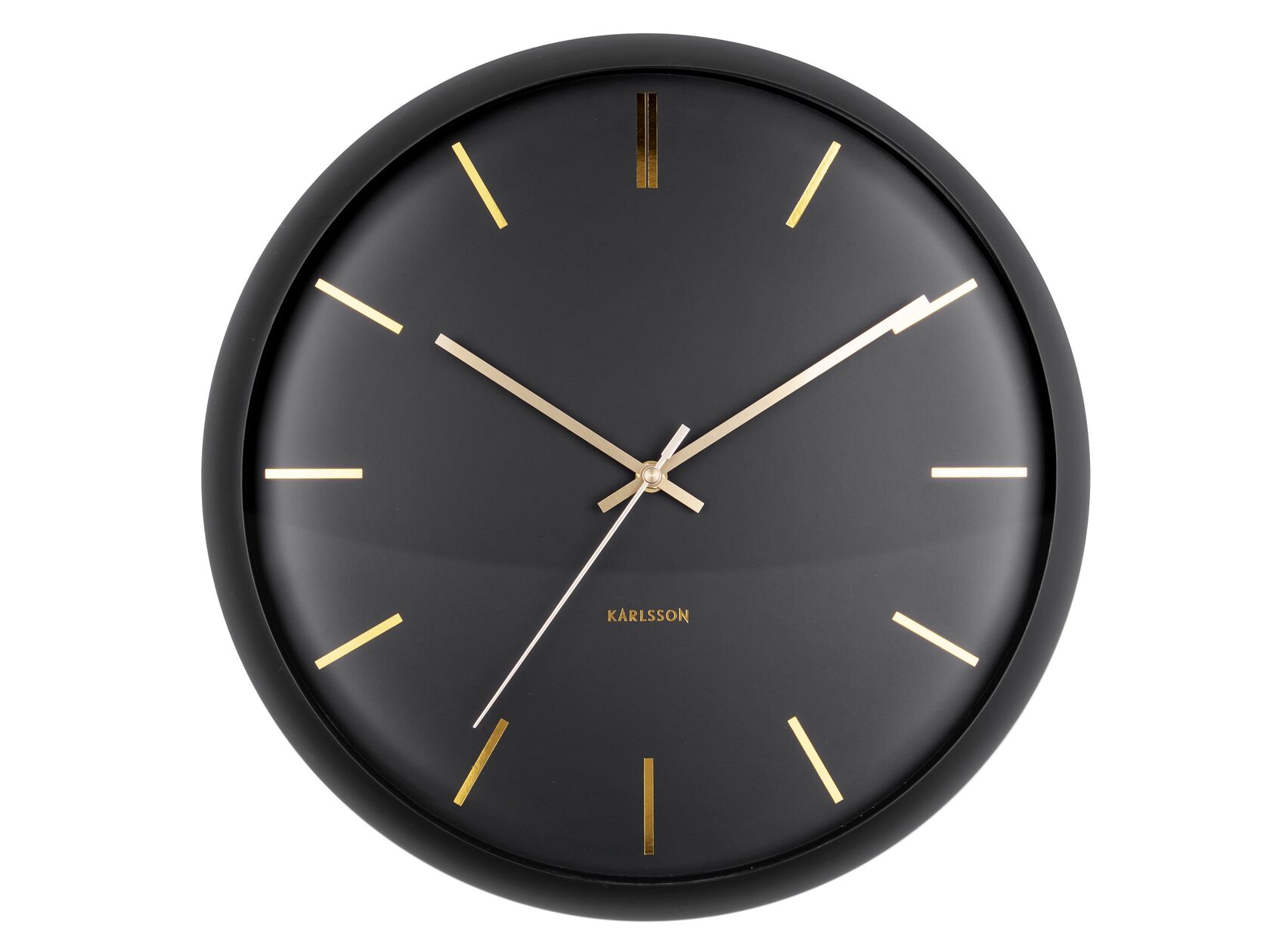 "Часы настенные Karlsson GLOBE black, черный, металл, стекло 40х40х12 см, бесшумный механизм, батар