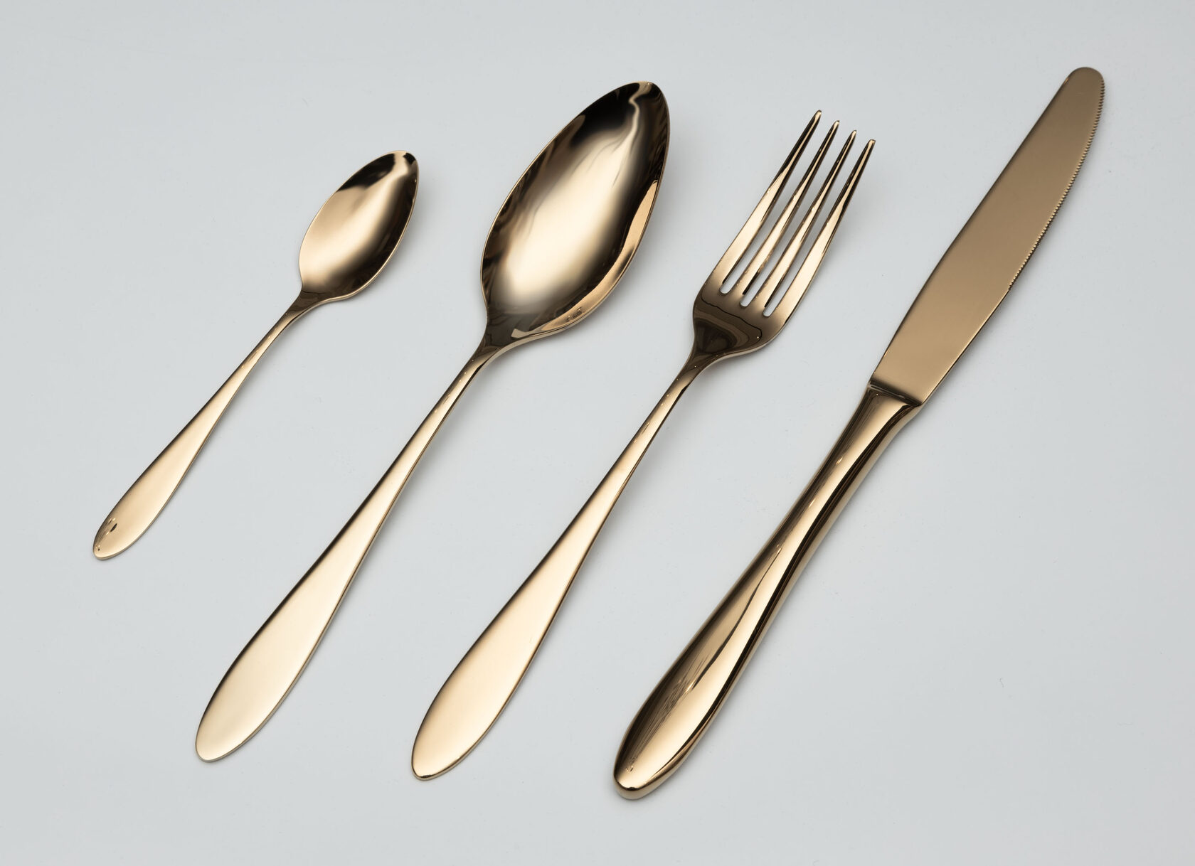 BELO gold 53-54 столовые приборы, сталь 18/10, цвет золото, 24 шт. (6 ложек + 6 вилок + 6 ножей + 6