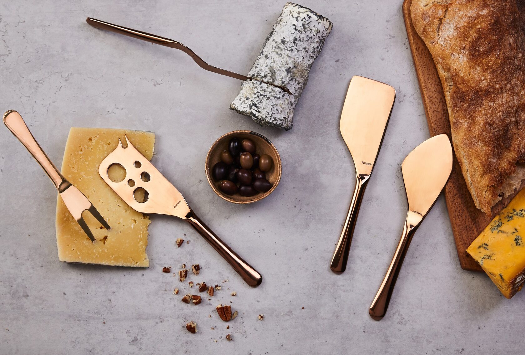 Набор ножей Herdmar MUH CHOCO для сыра, цвет шоколадный сталь 18/10, 5 шт