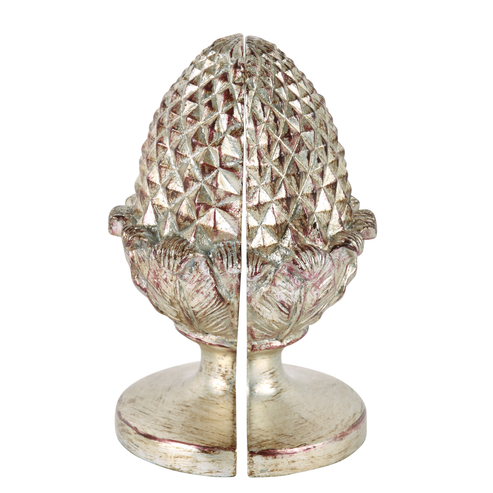 Держатели для книг, ананас, цвет серебро, 26х26 Н 22 см, металл