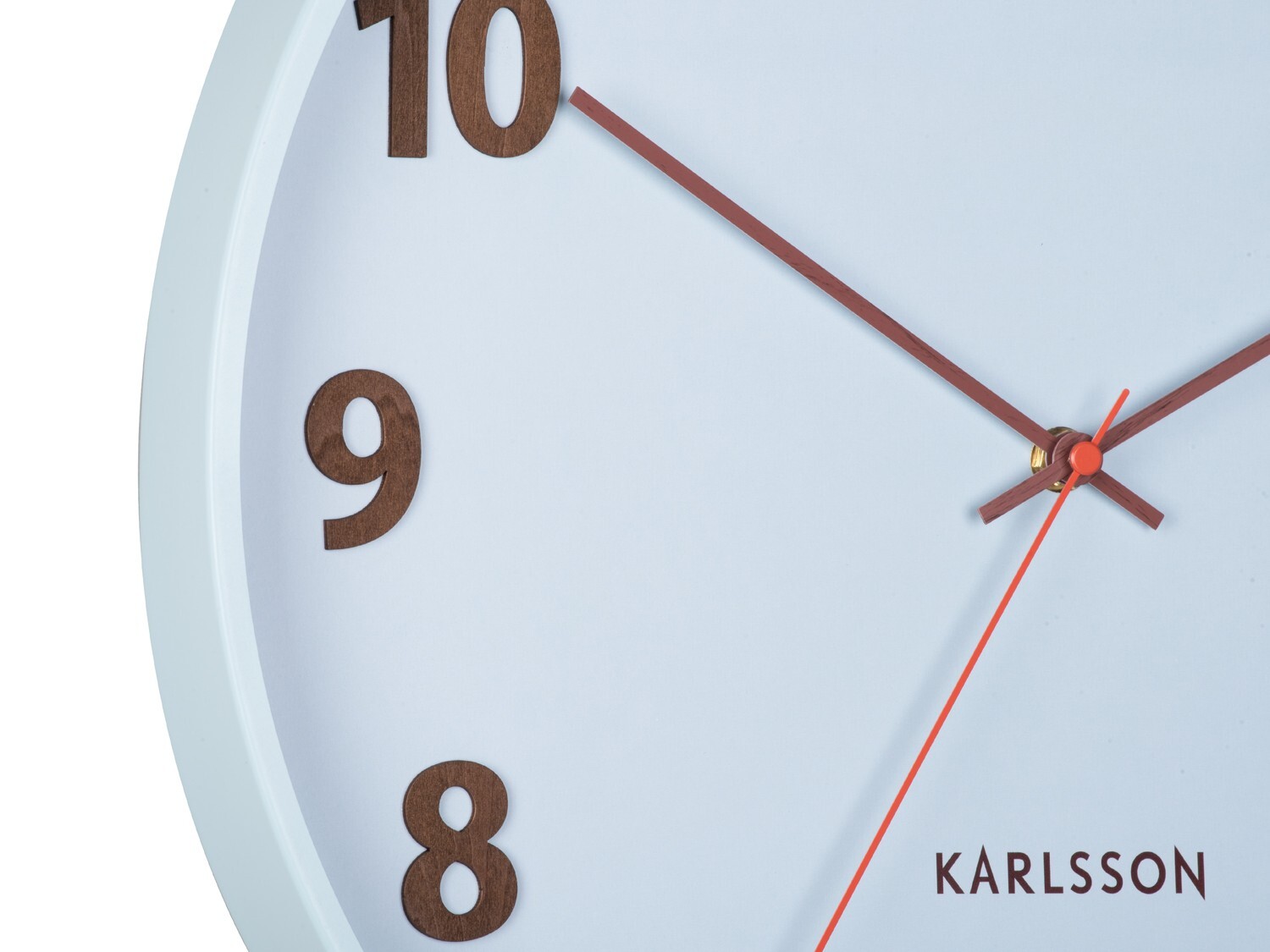 Часы настенные Karlsson SUMMERTIME, 40х40х4,2 см , голубой, цифры и стрелки под дерево, металл, бес