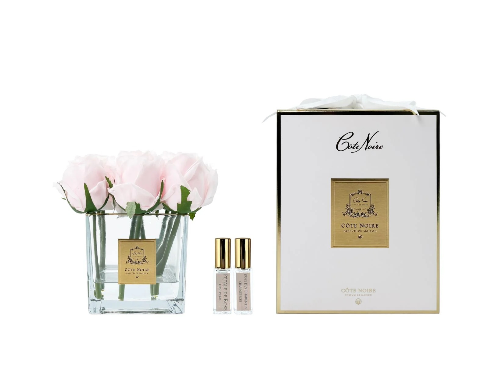 SQUARE 9 ROSE french pink clearБукет 9 роз, розовый, квадратная прозрачная ваза