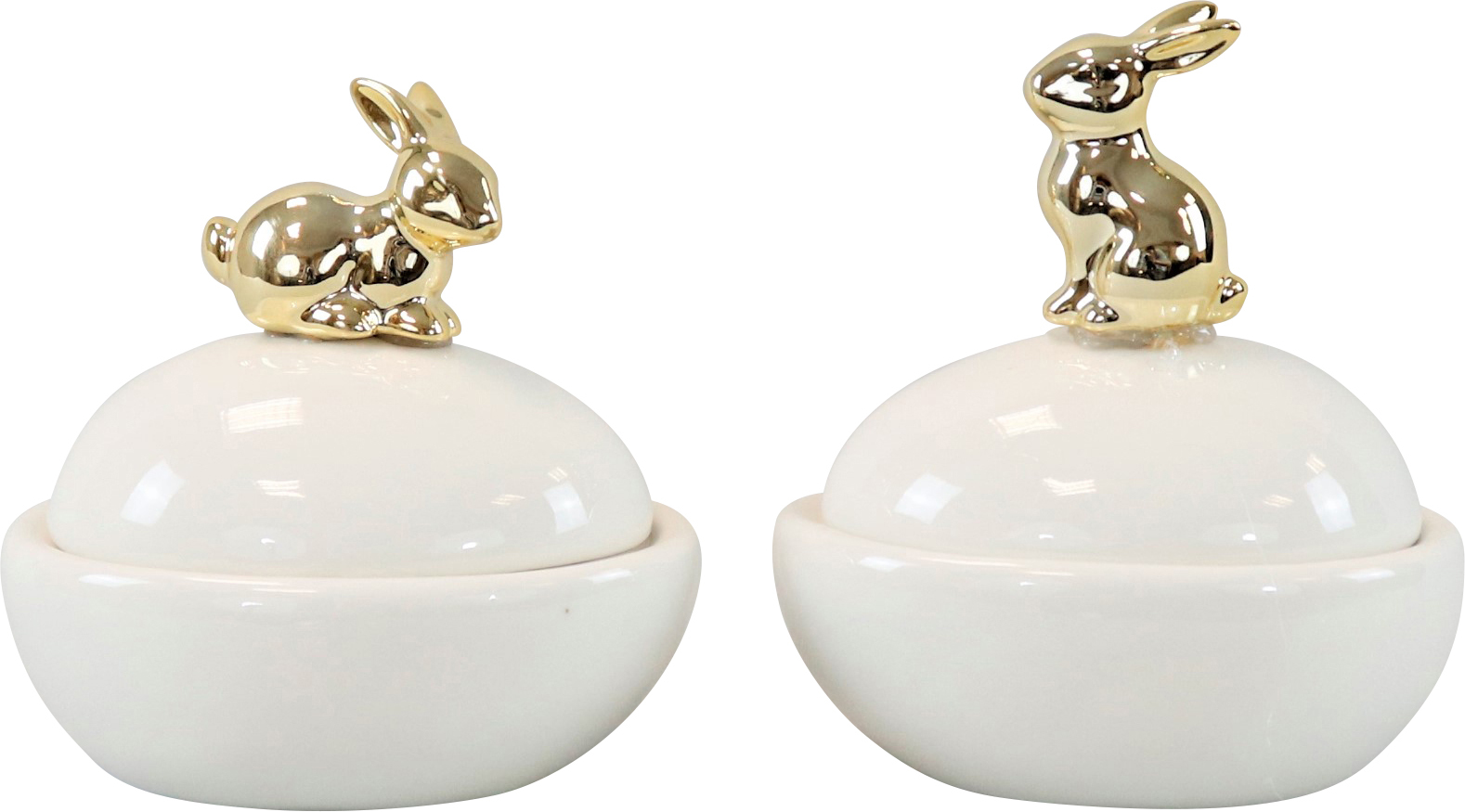 Набор 2 шкатулки с зайцами GOLDGLANZ шкатулка 9x7x6см, зайцы: 3x2x4,5см; 4x2x4см керамика