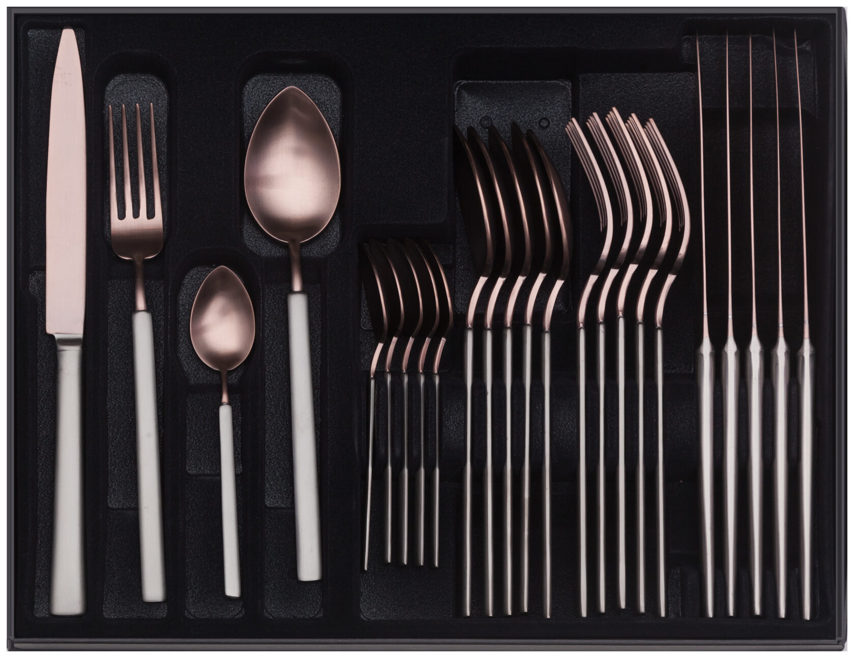 Столовые приборы VINTAGE anthracite chocolate mat 31 сталь 18/10, цвет серый и шоколад, матовый 24шт