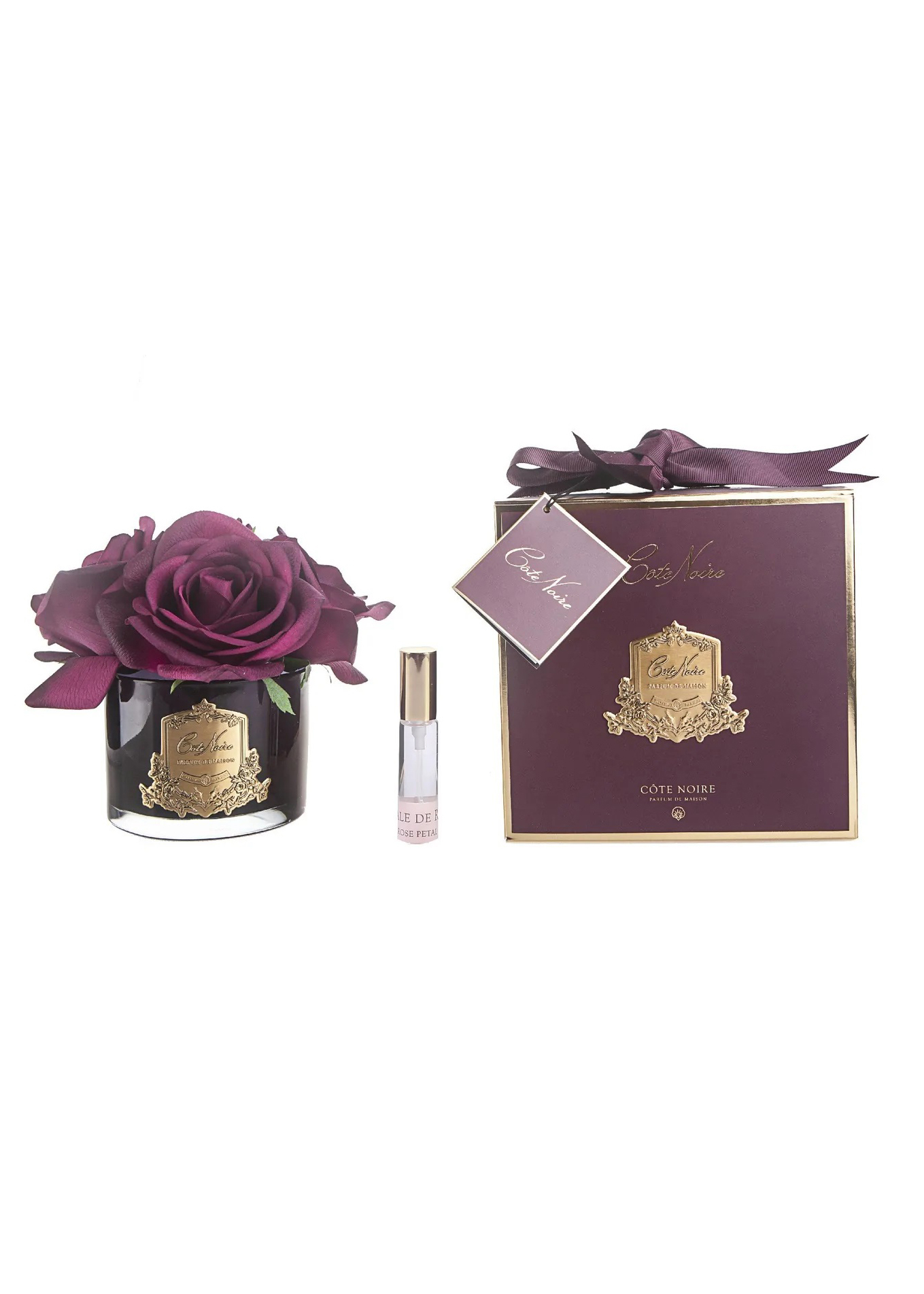 FIVE ROSE Carmine red burgundy boxБукет из 5 роз ароматизированный, цвет красный, черная ваз