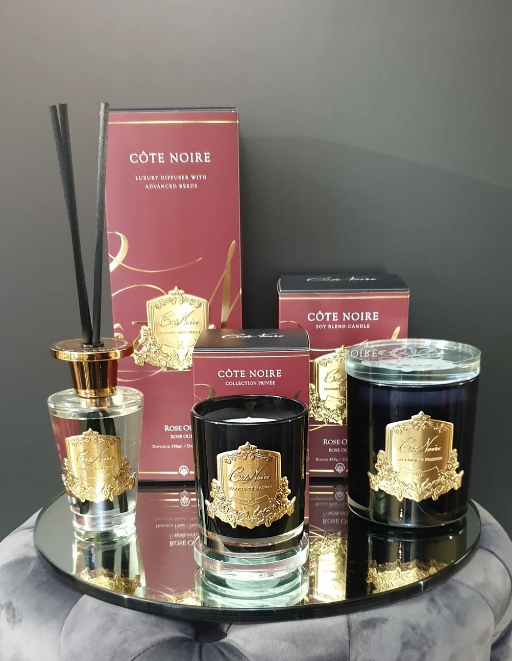 ROSE OUDДиффузор, золотой декор, 150 мл, ВхШхД 30х10,5х10,5 см