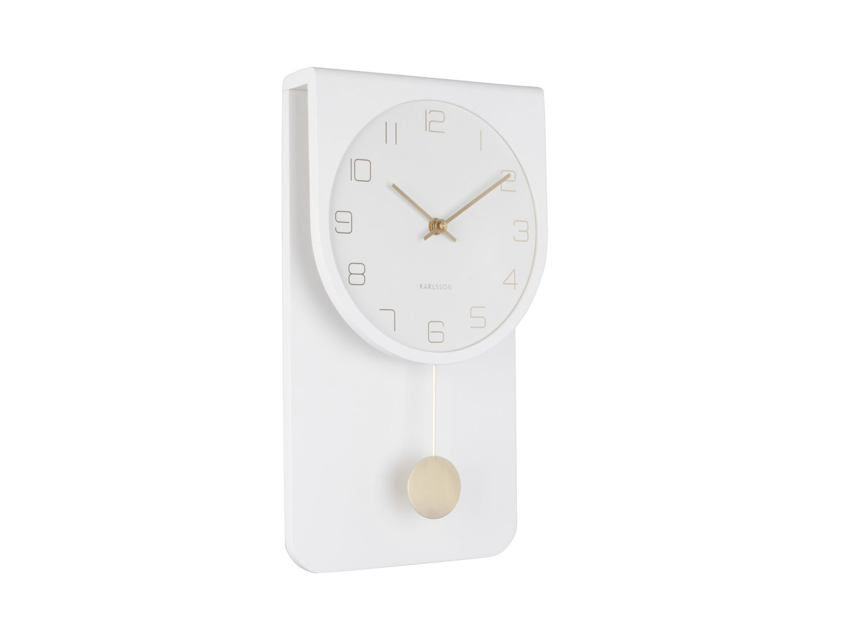 Часы настенные с маятником Karlsson CASA PENDULUM, 39 x 22 x 6 см, белый, МДФ, бесшумный механизм,