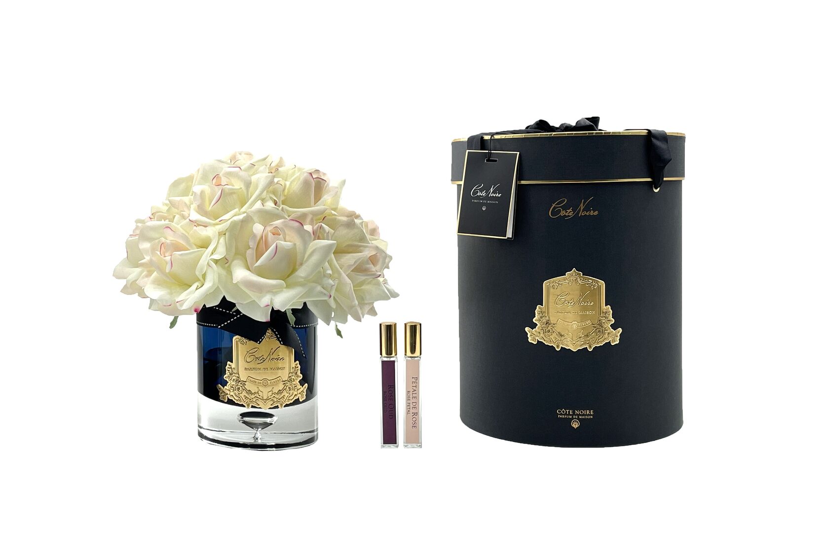 GRAND BOUQUET black glass blush Большой букет роз, 2 спрея по 10 мл, черная ваза, бледно-ро