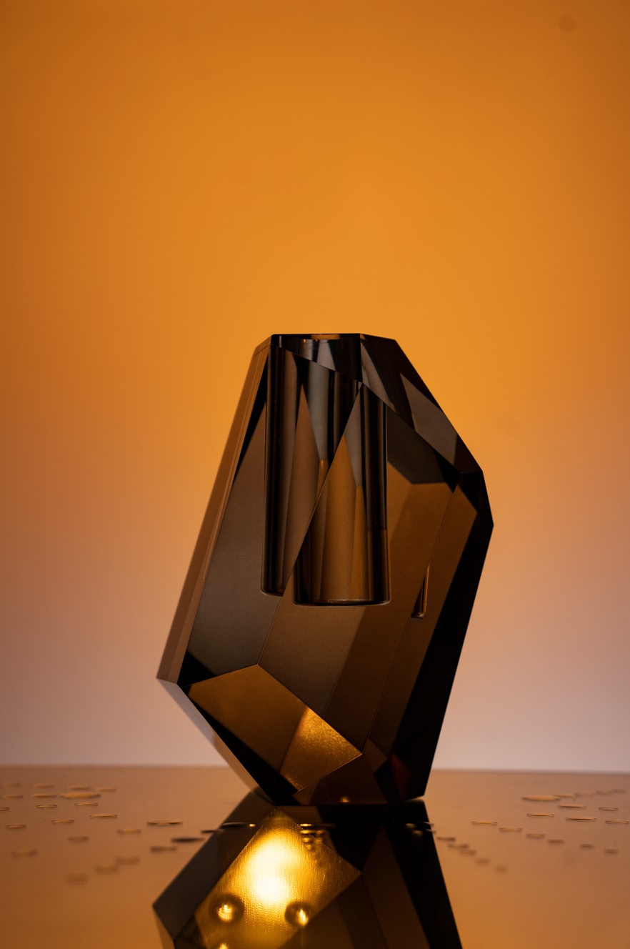 Диффузор LUNARE EMBER, цвет янтарный, 15x15 h20 см, 250мл, стекло, ручная работа, аромат Halo