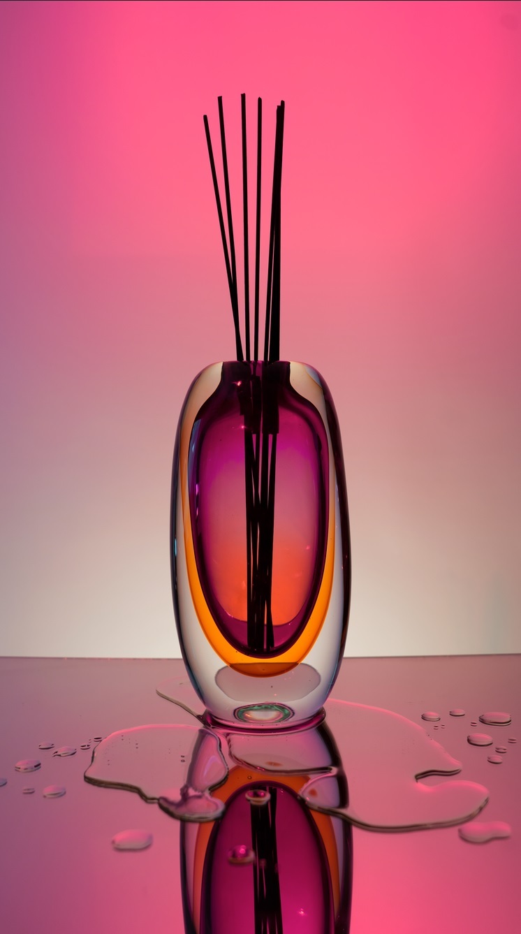 Диффузор LUNARE SOLARE, розовый, 14x14 h25 см, 250мл, стекло, ручная работа, аромат Alchemy