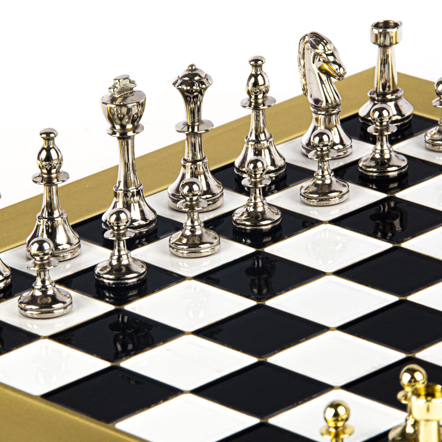 CLASSIC METAL CHESSШахматы классические, 36х36 см, золото с серебром, металл