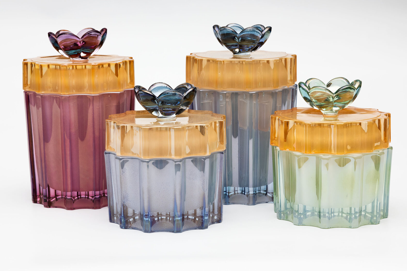 DOGEШкатулка голубая, хрустальное стекло, 9X9 Н.13 вид 2